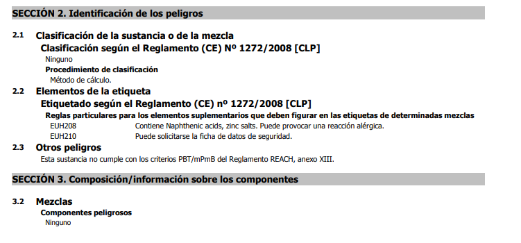 identificacion de los peligros en fichas de seguridad