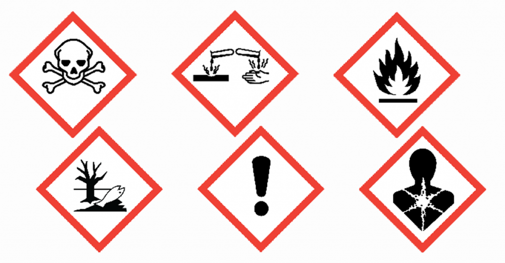 pictogramas de peligro en los productos industriales