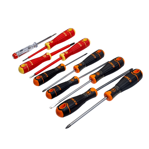 Juego de 7 destornilladores TORX® BahcoFit con mango de goma